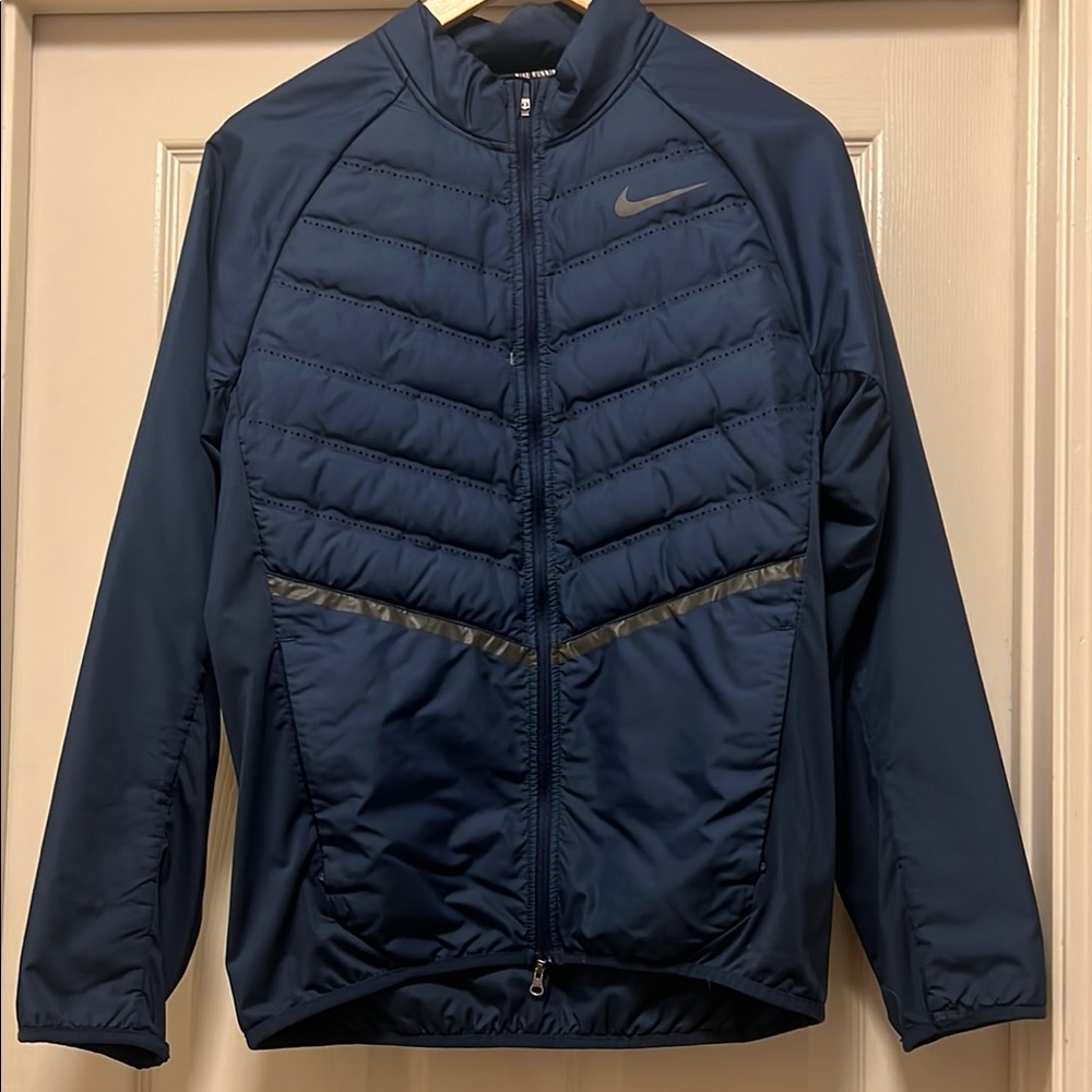 Nike Blue Performance Jacket with Chevron Quilting